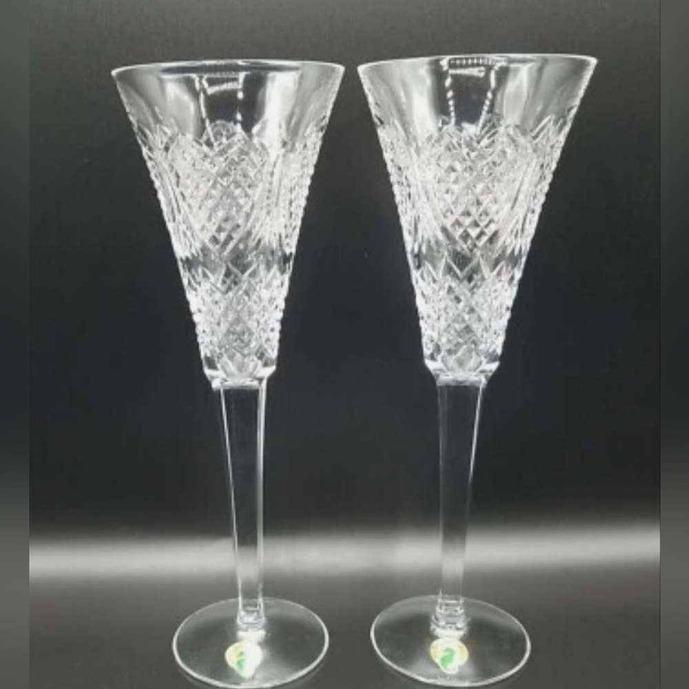 Waterford Wedding Heirloom Collection Crystal Flute Set